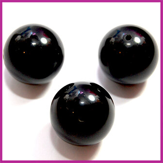 Obsidian Black plain round &oslash;16mm