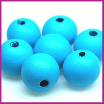 Houtenkraal rond &oslash;11 mm aqua blauw