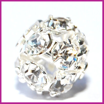 Strassbal zilver crystal &oslash;10 mm