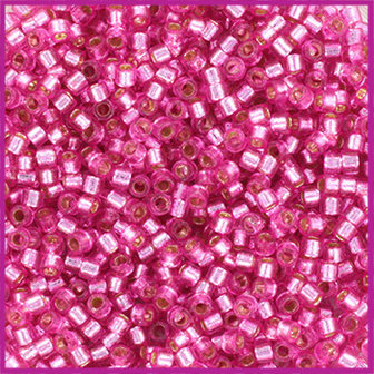 Miyuki Delica 11/0 Duracoat Silverlined Dyed Pink Parfait
