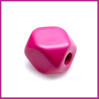 Kunststofkraal kubus klein zuurstok roze