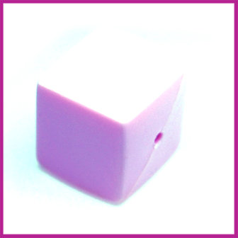 Kunststofkraal kubus pastel paars