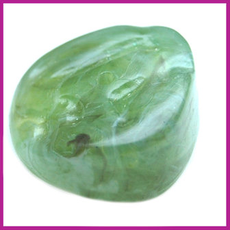 Kunststofkraal groot plat rond jade groen