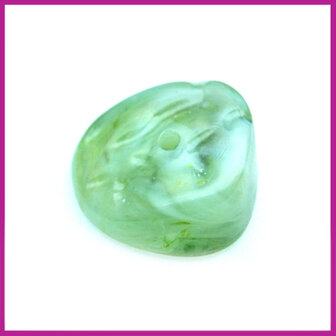 Kunststofkraal klein plat rond jade groen
