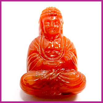 DQ acryl kunststof kraal boeddha oranje amber
