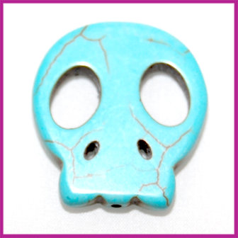 Keramiek spook kraal 25x28mm turquoise