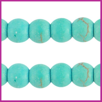 Keramiek turquoise kraal rond 4mm turquoise blue