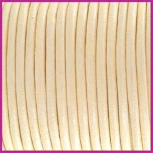DQ leer rond 2 mm Ivory yellow per 50cm