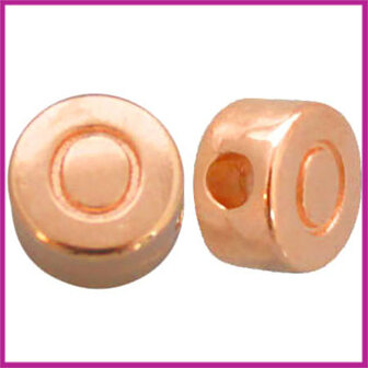 DQ letterkraal metaal rond 7 mm O Rosegold