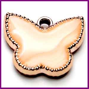 Acryl hanger vlinder 18x13mm goud / nude roze
