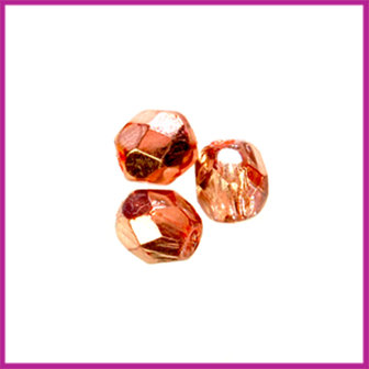 Glaskraal Tsjechisch facet 4mm Apollo gold (rosegold)