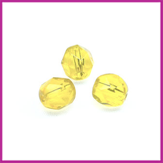 Glaskraal Tsjechisch facet 6mm Jonquil geel