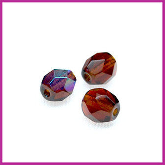 Glaskraal Tsjechisch facet 6mm Smoked topaz AB