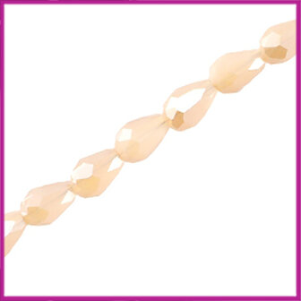 Top facet druppel 3x6mm Light vintage orange opal half diamo