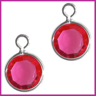 DQ facethanger gekleurd 10x7mm Zilver - fuchsia