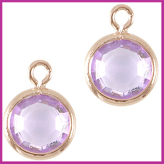 DQ facethanger gekleurd 10x7mm Rosegold - lila purple