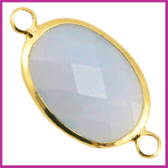 Crystal glas tussenstuk ovaal gold - light grey