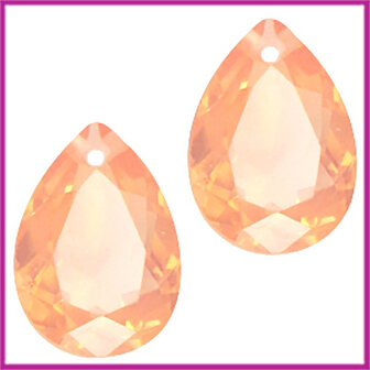 Facet druppel hanger10x14mm Peach opal