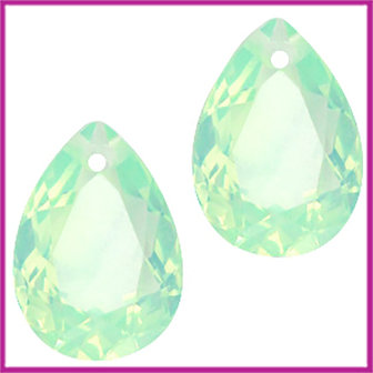 Facet druppel hanger10x14mm Chrysolite green opal