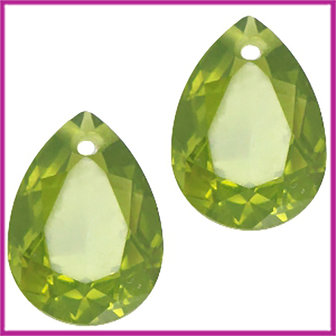 Facet druppel hanger10x14mm Olivine green