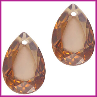 Facet druppel hanger10x14mm Smoke topaz opal