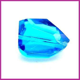 Glaskraal facet brok 19x15mm blauw