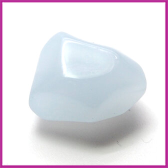 Glaskraal facet brok middel 20x15mm Opal ice blue
