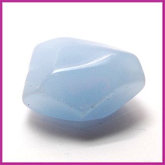Glaskraal facet brok groot 26x21mm Opal ice blue