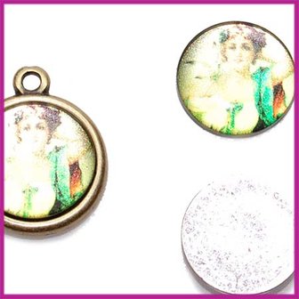 Cabochon kunststof Dame rond 20 mm