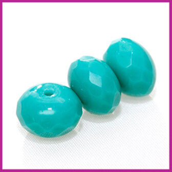 DQ Glaskraal facet disc 8x6mm Opaque Turquoise