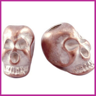 DQ metaal kraal skull 10x10mm Champagne Rose