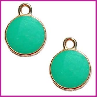 Metaal bedel rond goud - bright green