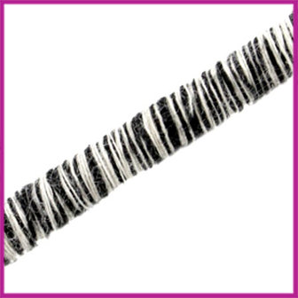 Knitt koord 5mm Zwart wit per 10cm
