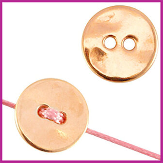 DQ metaal knoop rond 15mm Rosegold