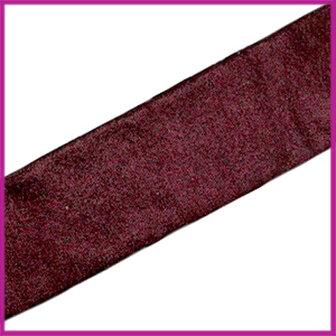 Ibiza elastisch lint 30mm Metallic aubergine red