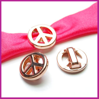 DQ metalen schuiver Ibiza 18mm Peace Rosegold