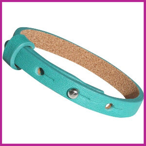Cuoio armband leer voor cabuchon 12mm Blue grass