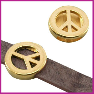 Lovi DQ metaal schuiver Peace 18mm Goud