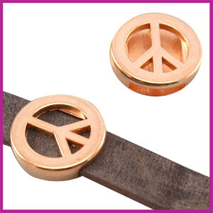 Lovi DQ metaal schuiver Peace 18mm Rosegold