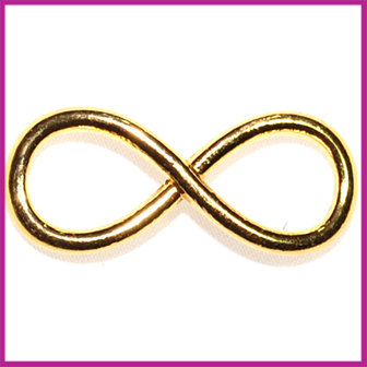 Metaal bedel infinity / oneindigheid 30x12mm Goud