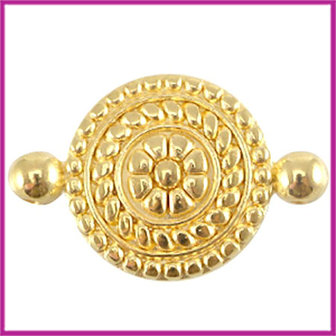 DQ metaal tussenstuk 22x15mm Goud