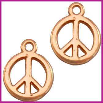 DQ metaal bedel Peace 12mm Rosegold