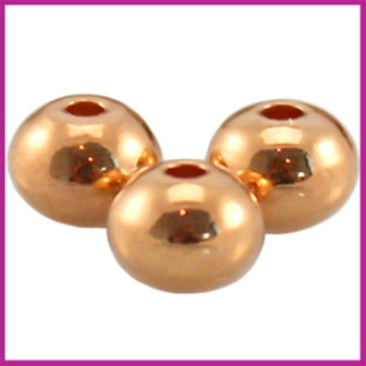 DQ metaal kraaltje 5x4mm ROSEGOLD