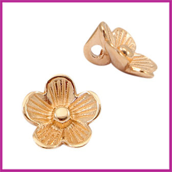 DQ metaal bedel bloem 9mm Rosegold