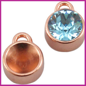 DQ metaal punststeen SS39 setting 1 oog ROSEGOLD