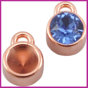 DQ metaal punststeen SS29 setting 1 oog ROSEGOLD