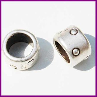 DQ metaal schuiver ring 10x14mm AZ antiek zilver