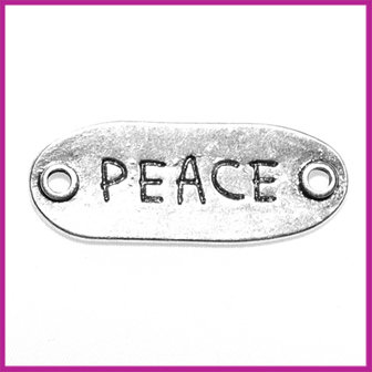 Metal verdeler ovaal  &quot;Peace&quot; antiek zilver