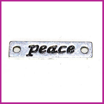 Metal verdeler plaatje &quot;Peace&quot; antiek zilver