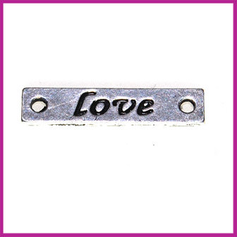 Metal verdeler plaatje &quot;Love&quot; antiek zilver